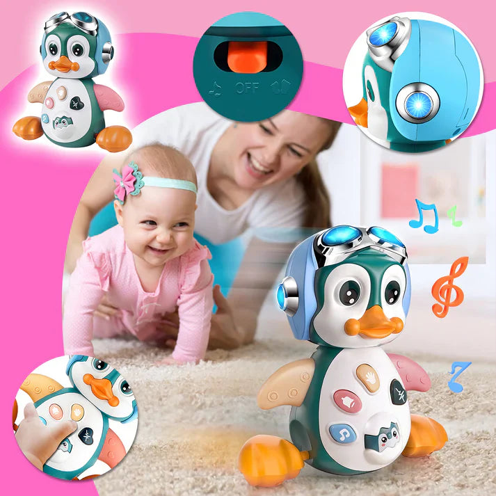 Jouet Pingouin Rampant Musical Bébé Berceuses Sons Animaux ABS Sans BPA PENGUINO – TrioNest™