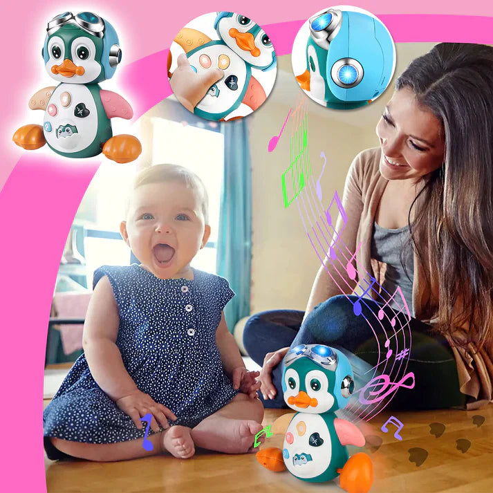 Jouet Pingouin Rampant Musical Bébé Berceuses Sons Animaux ABS Sans BPA PENGUINO – TrioNest™