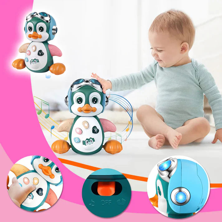 Jouet Pingouin Rampant Musical Bébé Berceuses Sons Animaux ABS Sans BPA PENGUINO – TrioNest™