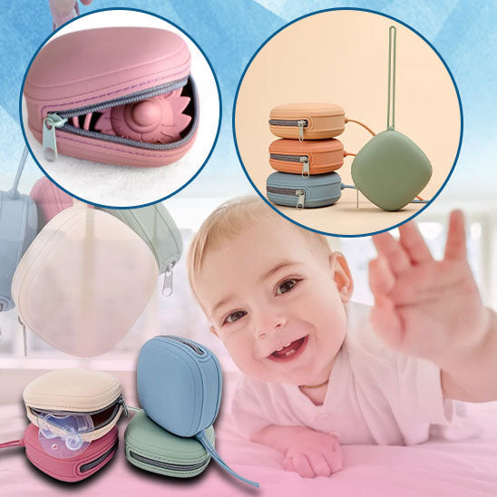 Porte-Tétine Fermeture Éclair Bébé – Non Toxique, Étanche, Recyclable, Multicolore | TrioNest™