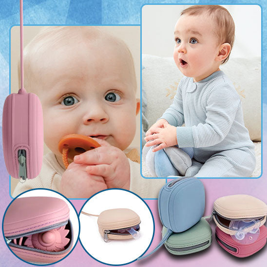 Porte-Tétine Fermeture Éclair Bébé – Non Toxique, Étanche, Recyclable, Multicolore | TrioNest™