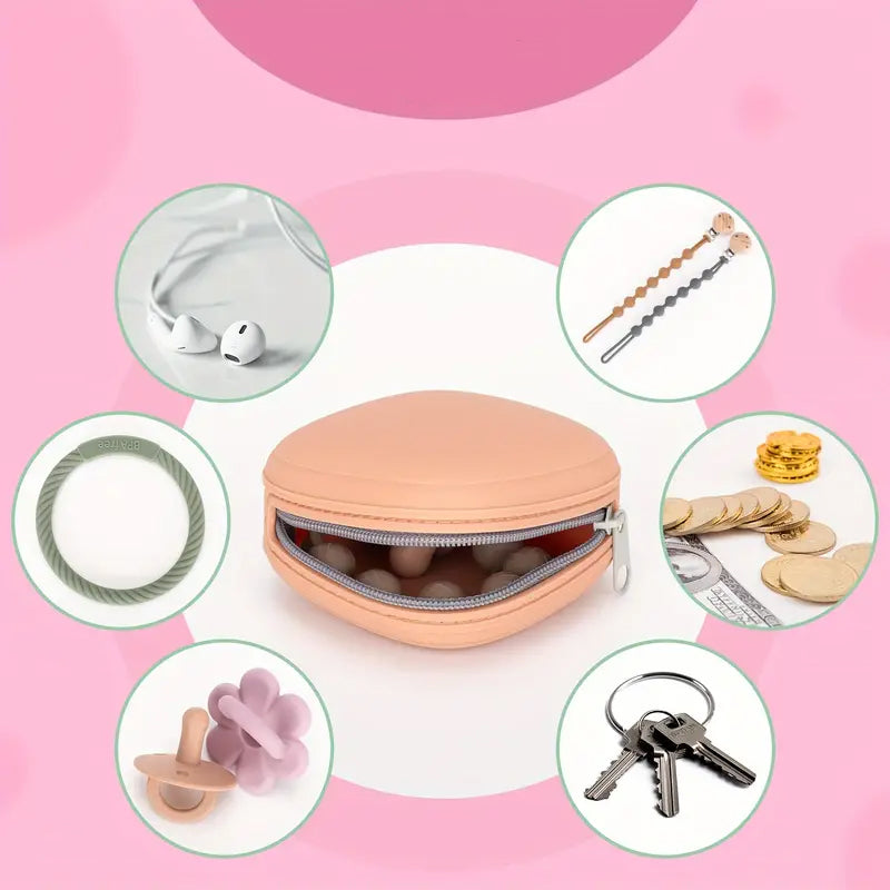 Porte-Tétine Fermeture Éclair Bébé – Non Toxique, Étanche, Recyclable, Multicolore | TrioNest™