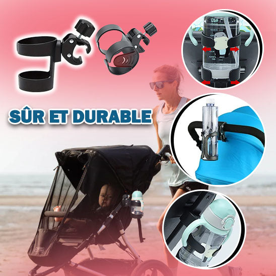 Porte-Gobelet pour Poussette | TrioNest™ – ABS Haute Qualité, Pince Amovible, Universel, 2 Modèles