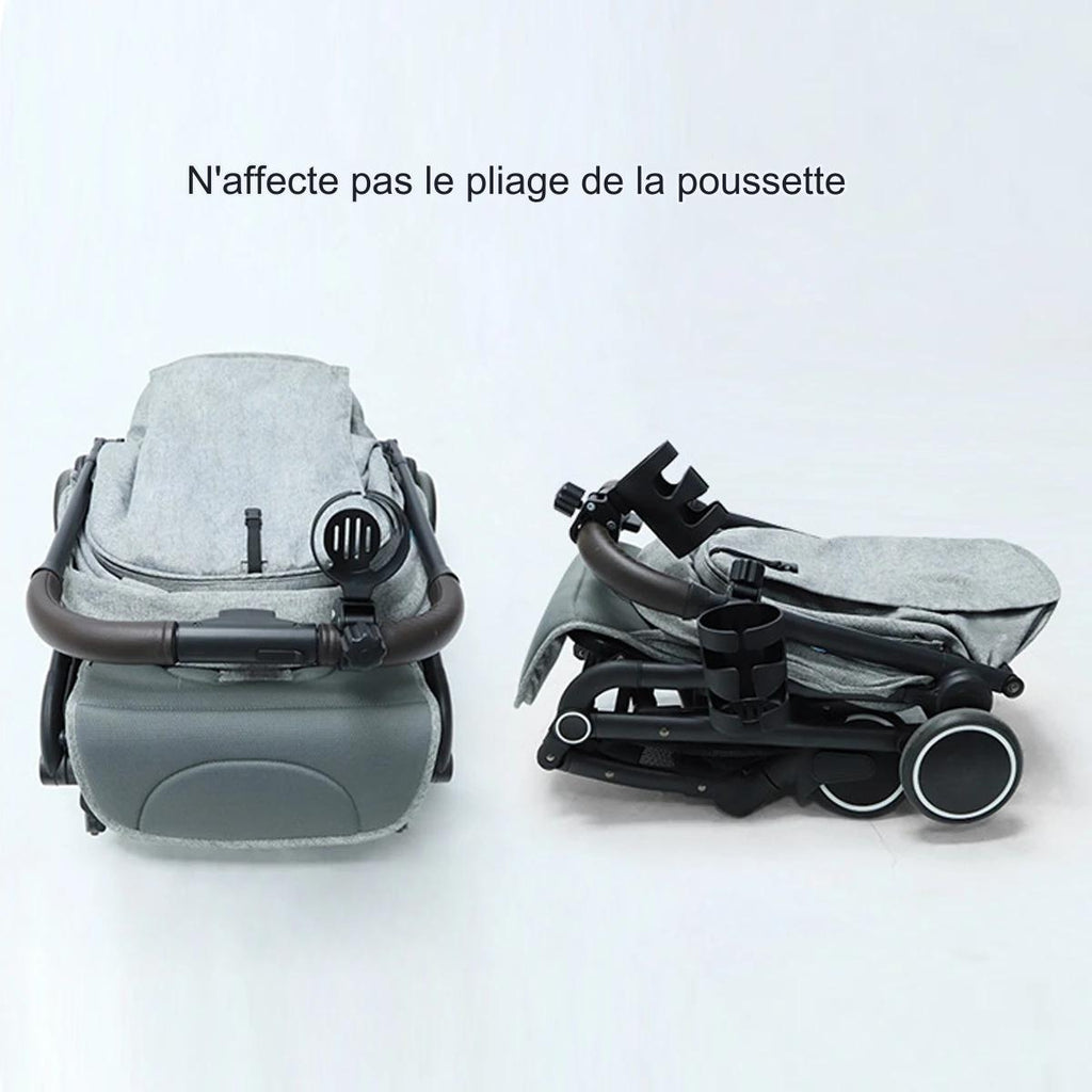Porte-Gobelet pour Poussette | TrioNest™ – ABS Haute Qualité, Pince Amovible, Universel, 2 Modèles