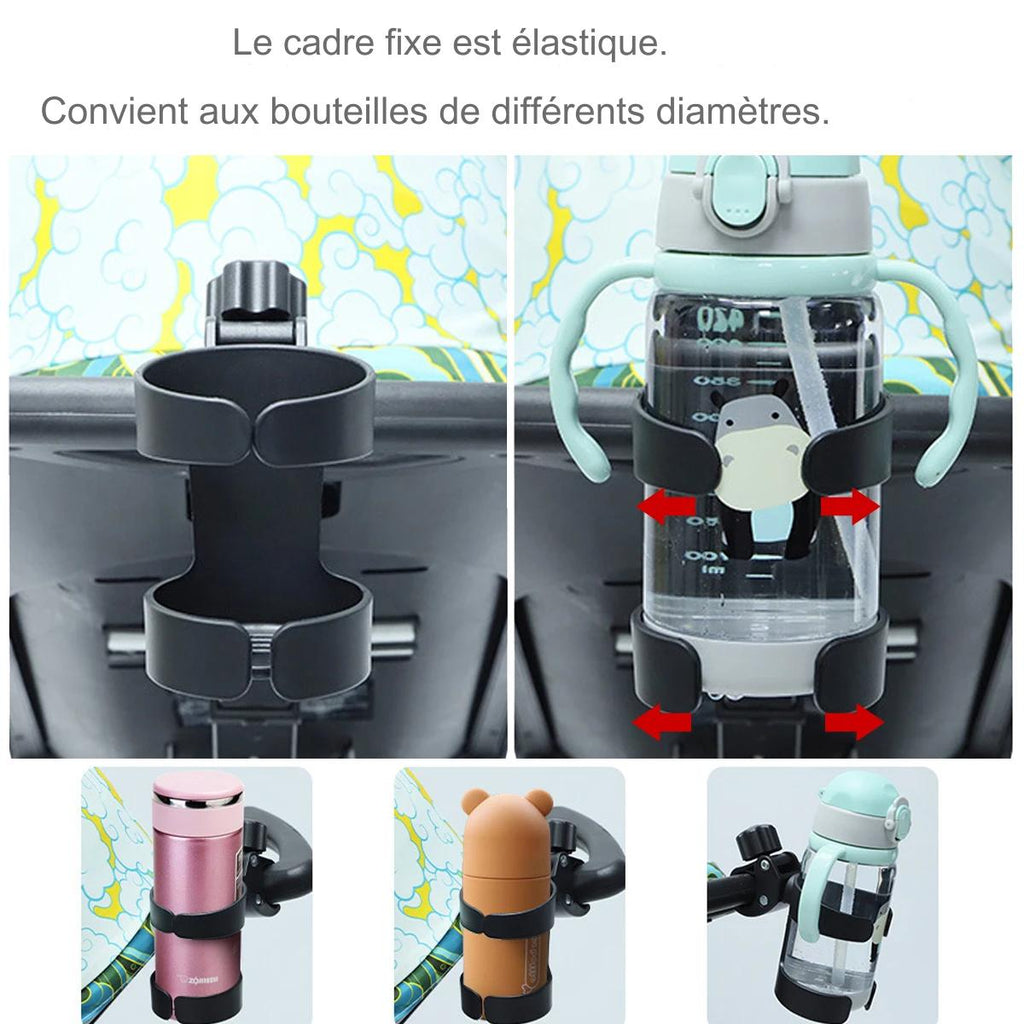 Porte-Gobelet pour Poussette | TrioNest™ – ABS Haute Qualité, Pince Amovible, Universel, 2 Modèles