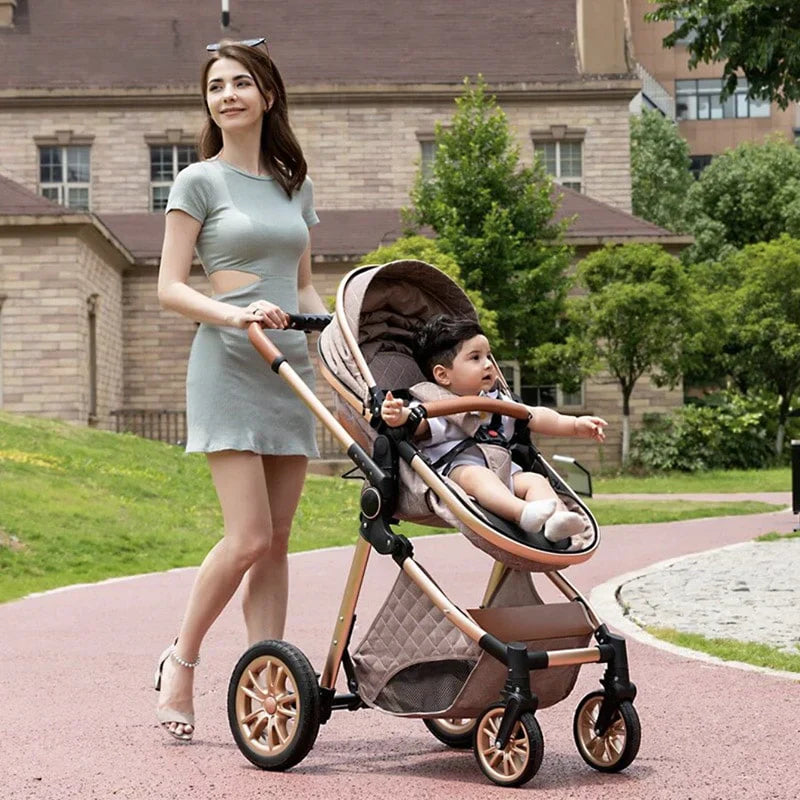 Poussette 3 en 1 Bébé – Siège Pivotant, Suspension 4 Roues, CE & NF, 15 kg, 0-3 Ans | TrioNest™