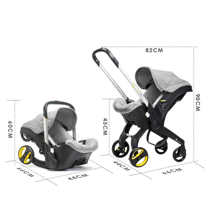 Poussette TrioNest™ 3-en-1 | Siège Auto & Cosy Intégré – Pack Voyage Complet- Naissance à 3 ans – Pliage Compact & Tout-Terrain