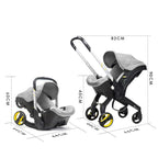 Poussette TrioNest™ 3-en-1 | Siège Auto & Cosy Intégré – Pack Voyage Complet- Naissance à 3 ans – Pliage Compact & Tout-Terrain