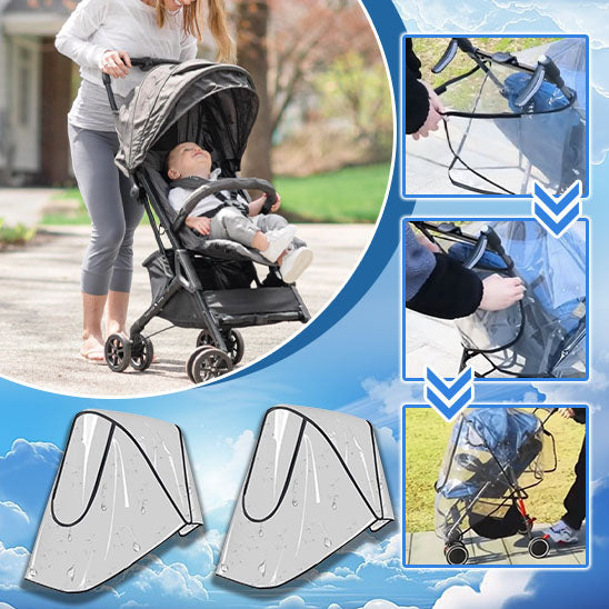 Protège Poussette Universel – Housse de Pluie Transparente pour Poussette | TrioNest™