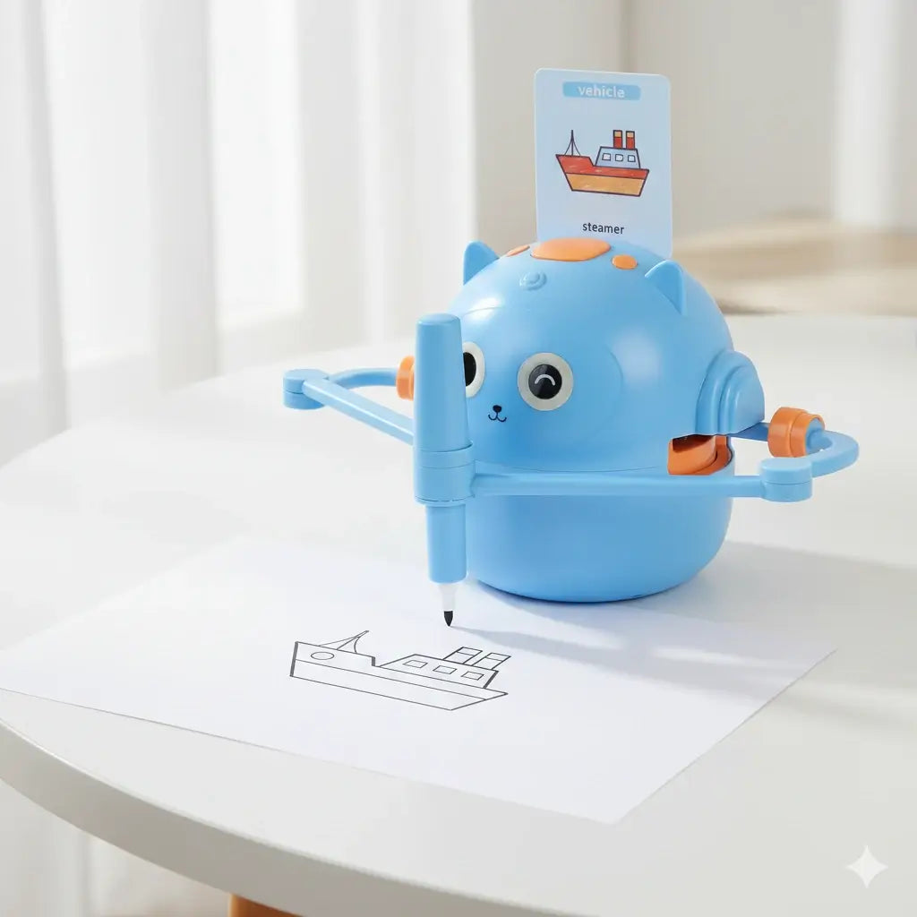 Robot Dessinateur Intelligent 100 Cartes Rechargeable Sans Écran Dès 5 Ans DRAWBOT – TrioNest™