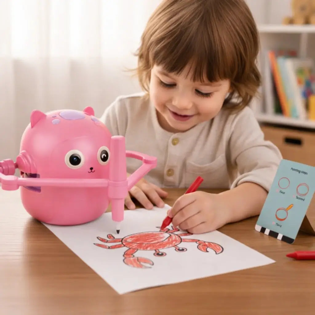 Robot Dessinateur Intelligent 100 Cartes Rechargeable Sans Écran Dès 5 Ans DRAWBOT – TrioNest™