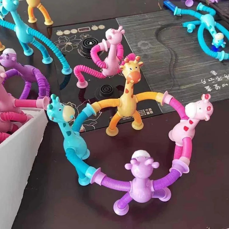 Girafe Télescopique à Ventouse – Jambes Flexibles, 4 Couleurs, Anti-Stress | TrioNest™