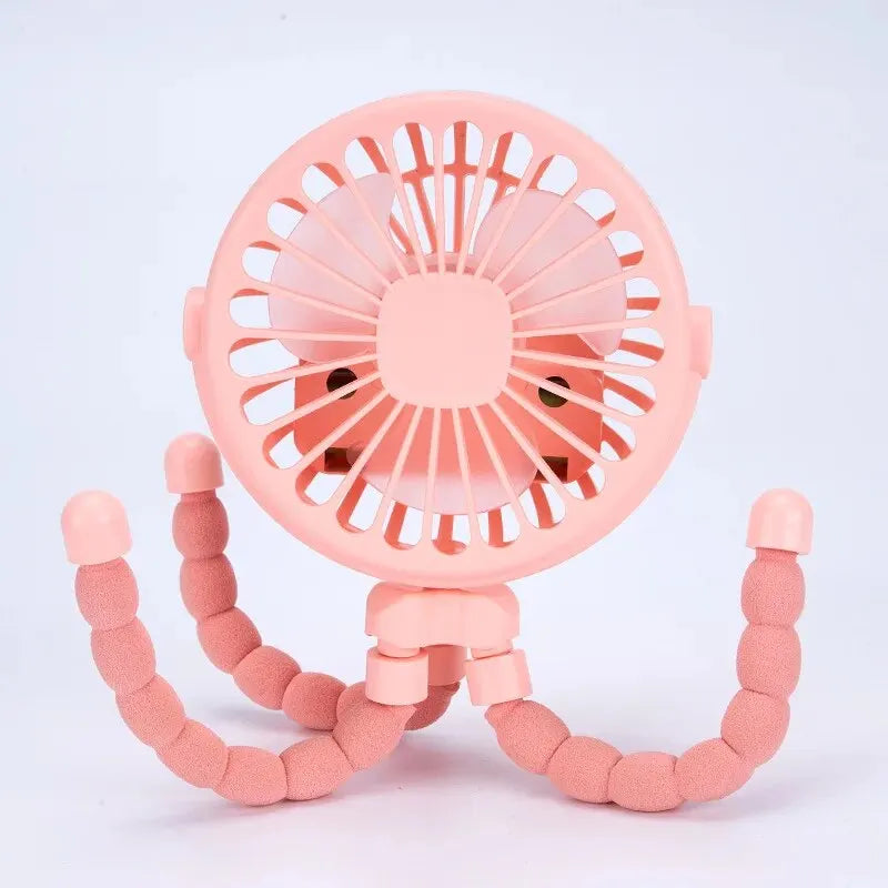 Multifunktionaler Kinderwagen für Studenten, tragbar, wiederaufladbar über USB, Lithium-Akku, Mini-Oktopus-Ventilator