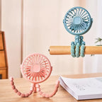 Multifunktionaler Kinderwagen für Studenten, tragbar, wiederaufladbar über USB, Lithium-Akku, Mini-Oktopus-Ventilator