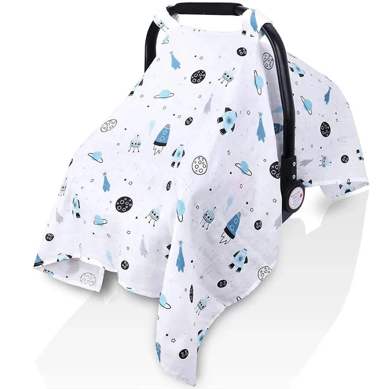 Couverture Pare-Soleil en Mousseline pour Bébé – Housse Poussette & Siège Auto TrioNest™