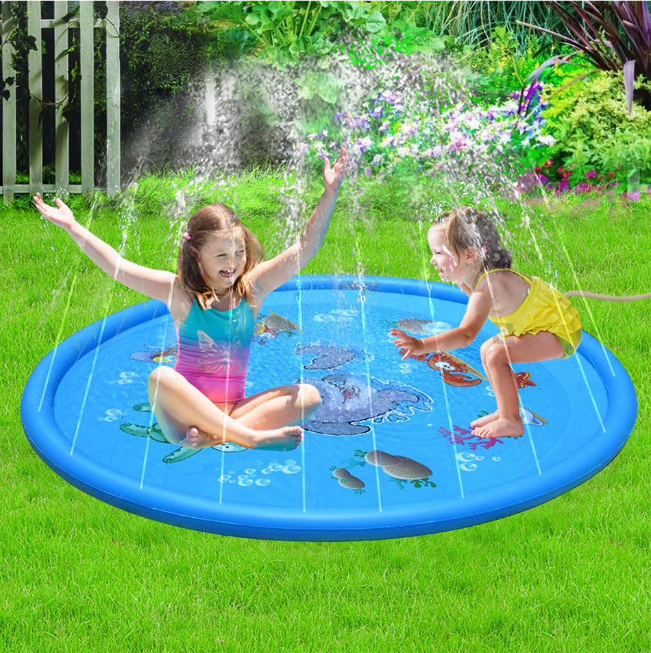 Tapis Jet d’Eau pour Enfants TrioNest™ | 170 cm | Motifs Animaux | Jeu d’Été Extérieur
