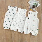 Barboteuse Bébé Sans Manches à Motifs – Coton & Lin, Fermeture Pression, 0-24 Mois, Cadeau Naissance | PrintSnap by TrioNest™ mon adorable bebe