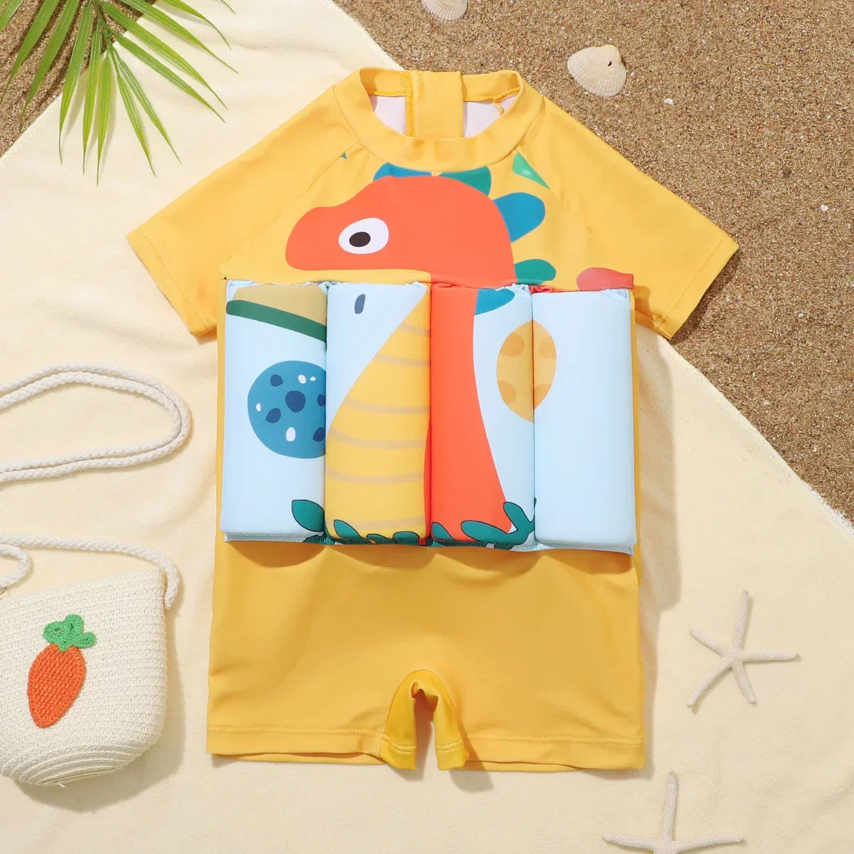 Combinaison de Bain Flottante Enfant TrioNest™ AQUAGLIDE™ | 8 Flotteurs EVA Amovibles | Anti-UV | 12 Mois à 6 Ans