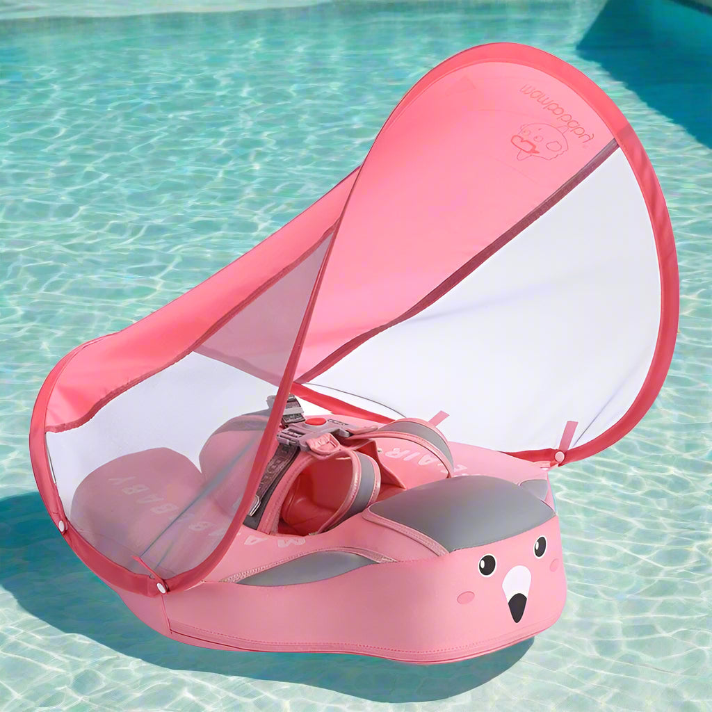 Bouée à Ombrelle Bébé Anti-UV – Siège Ergonomique Apprentissage Natation 6 Mois+ | TrioNest™ mon adorable bebe