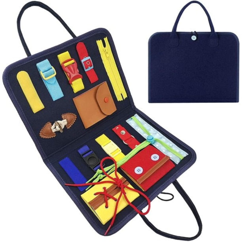 Tableau Sensoriel Montessori TrioNest™ SENSORIA™ | 10 Mini-Jeux, Motricité Fine, Anti-Stress | 6 Mois - 8 Ans | 9 Modèles