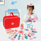 Kit de Médecin pour Enfants – Stéthoscope, Outils Dentaires, Boîte Bois & Sac Tissu, Jeux de Rôle | DoctorKit by TrioNest™