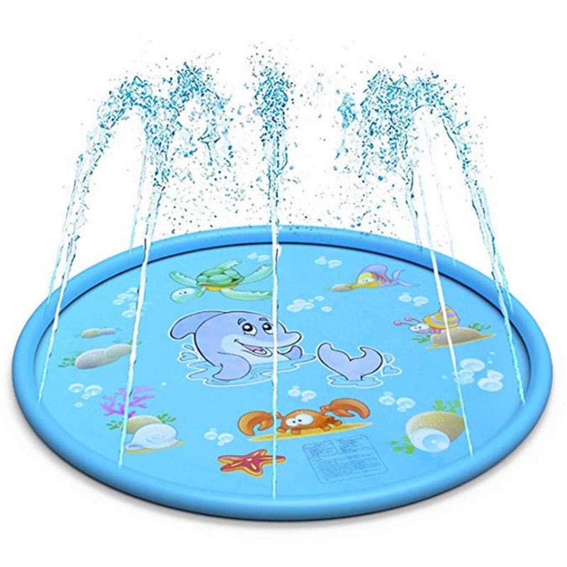 Tapis Jet d’Eau pour Enfants TrioNest™ | 170 cm | Motifs Animaux | Jeu d’Été Extérieur