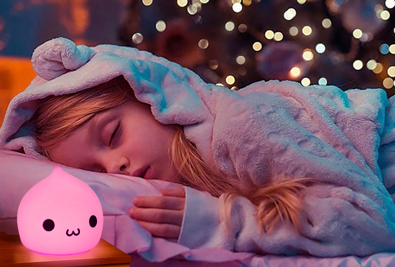 Veilleuse Goutte d'Eau Enfant – 7 Couleurs LED, 3 Modes, Commande Tactile, Déco Chambre | TrioNest™