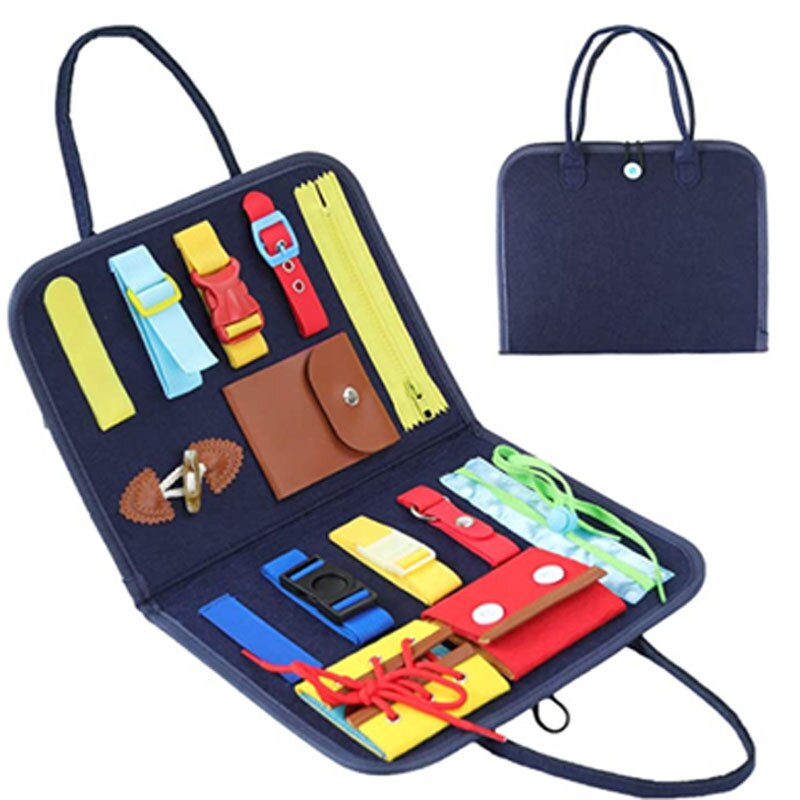 Tableau Sensoriel Montessori TrioNest™ SENSORIA™ | 10 Mini-Jeux, Motricité Fine, Anti-Stress | 6 Mois - 8 Ans | 9 Modèles