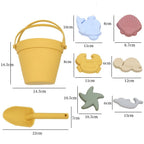Jouets de Seau de Plage pour Enfants – Silicone, 6 Moules 3D Océan, Pliable | TrioNest™