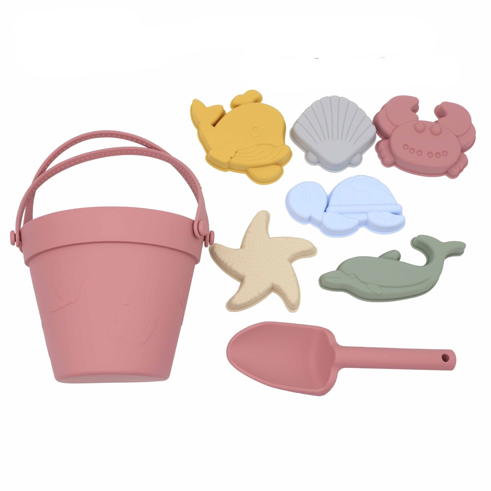 Jouets de Seau de Plage pour Enfants – Silicone, 6 Moules 3D Océan, Pliable | TrioNest™