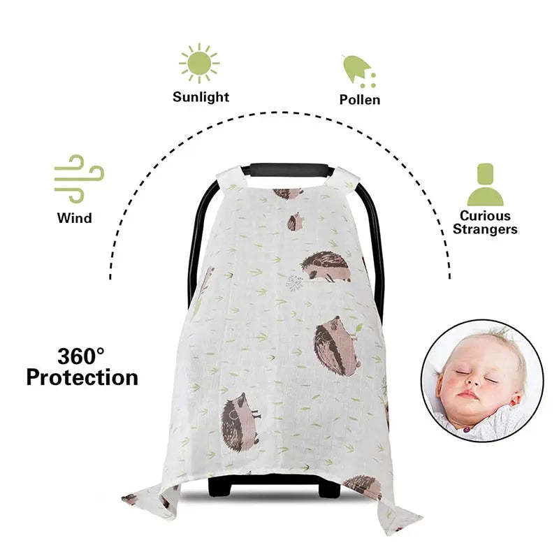 Couverture Pare-Soleil en Mousseline pour Bébé – Housse Poussette & Siège Auto TrioNest™
