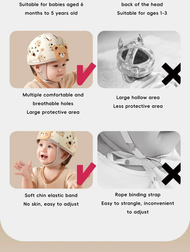 Baby-Sturzschutzhelm — 360° Schutz & Verstellbar | TrioNest™