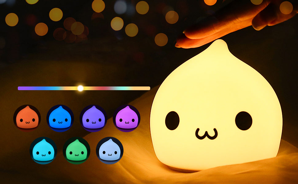 Veilleuse Goutte d'Eau Enfant – 7 Couleurs LED, 3 Modes, Commande Tactile, Déco Chambre | TrioNest™