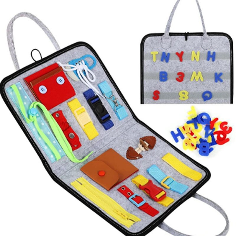 Tableau Sensoriel Montessori TrioNest™ SENSORIA™ | 10 Mini-Jeux, Motricité Fine, Anti-Stress | 6 Mois - 8 Ans | 9 Modèles