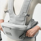 Porte-Bébé Physiologique avec Tabouret - Soutien Lombaire & Assise 30° - Confort Ergonomique 6-en-1 | TrioNest Air-Comfort
