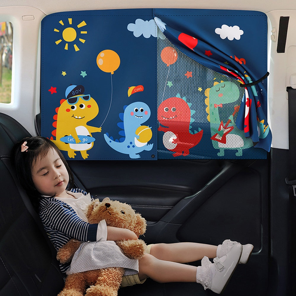 Pare-Soleil Voiture pour Bébé | TrioNest™ – Anti-UV, Moustiquaire Intégrée, 68x50 cm, 150 g, 6 Styles