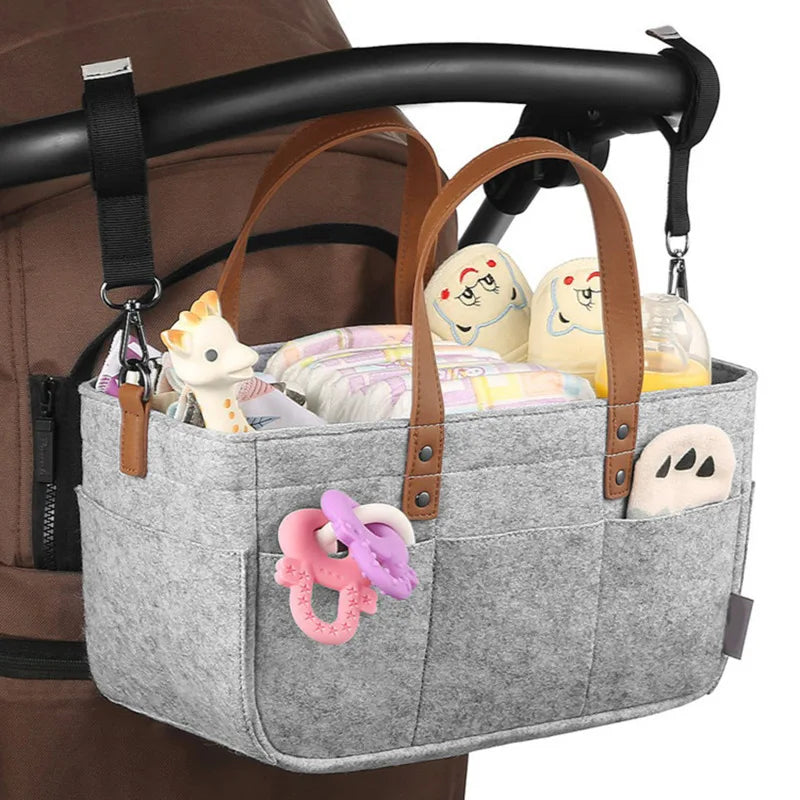 Panier de Rangement Bébé Polyvalent | TrioNest™ – Tissu Feutre, Poignées Cuir, Inserts Amovibles, 3 Coloris