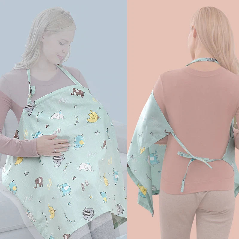 Couverture d'Allaitement Extérieure – Cape 100% Coton Respirant, Discrète en Public, Contact Visuel Bébé | TrioNest™