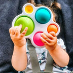 Jouet Sensoriel à Bulles de Poussée Montessori – 5 Bulles Silicone, Motricité Fine | TrioNest™