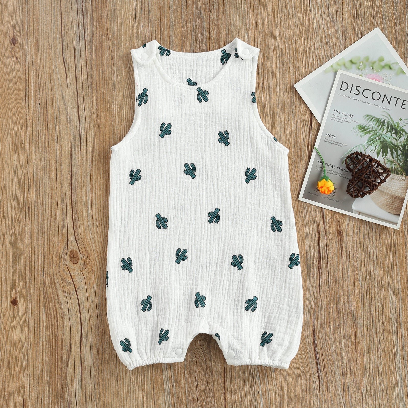 Barboteuse Bébé Sans Manches à Motifs – Coton & Lin, Fermeture Pression, 0-24 Mois, Cadeau Naissance | PrintSnap by TrioNest™ mon adorable bebe