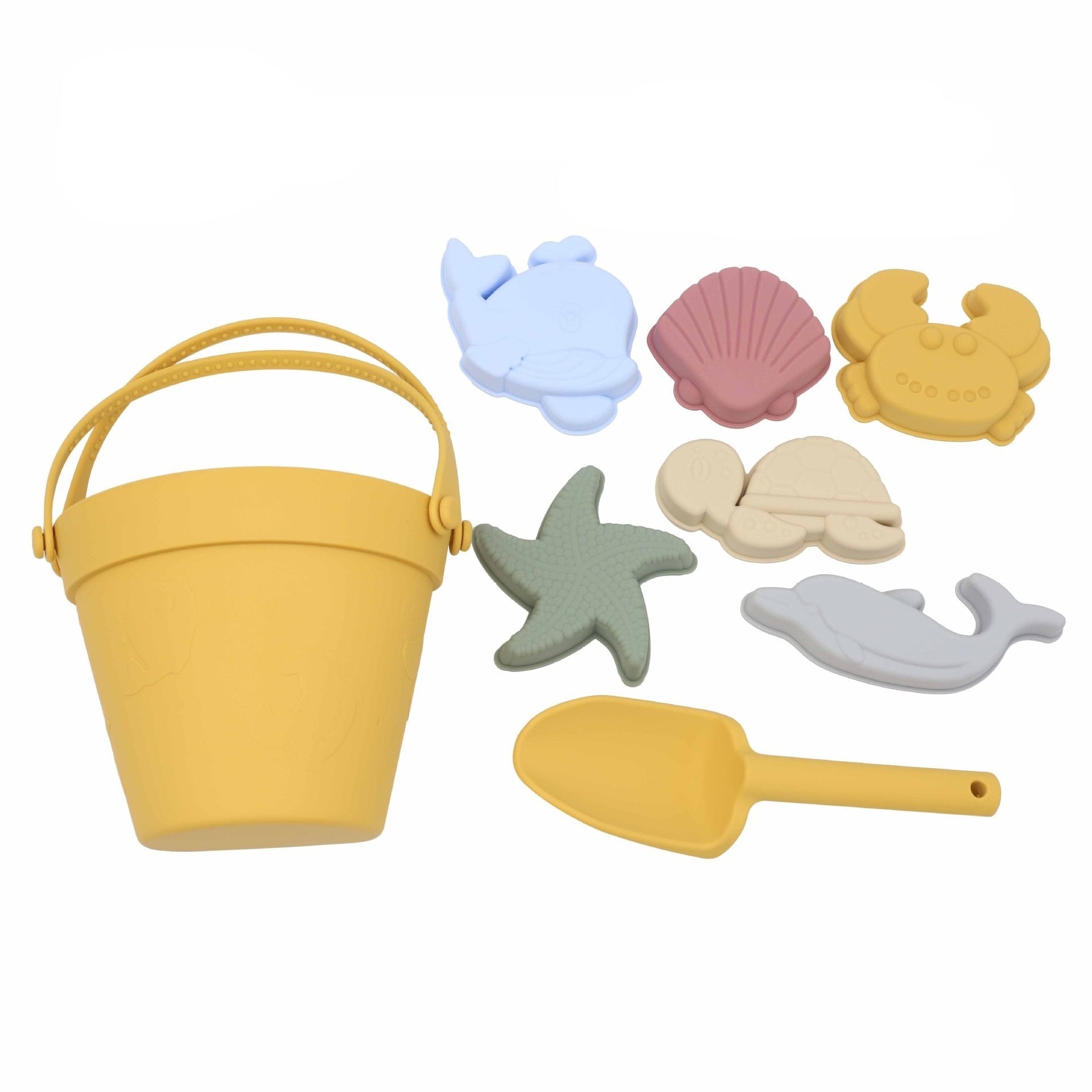 Jouets de Seau de Plage pour Enfants – Silicone, 6 Moules 3D Océan, Pliable | TrioNest™
