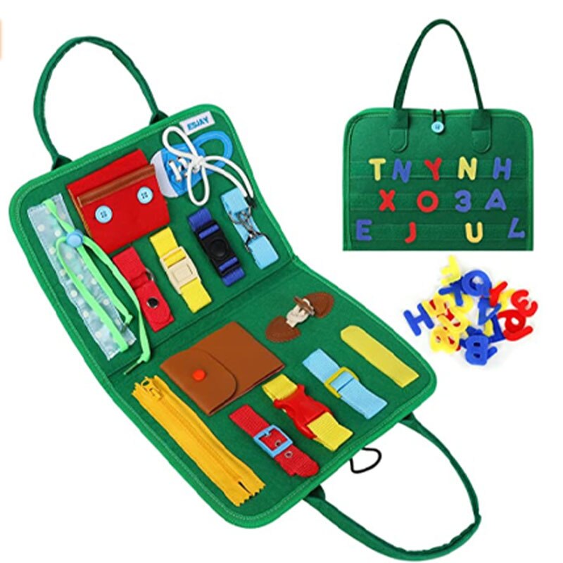 Tableau Sensoriel Montessori TrioNest™ SENSORIA™ | 10 Mini-Jeux, Motricité Fine, Anti-Stress | 6 Mois - 8 Ans | 9 Modèles