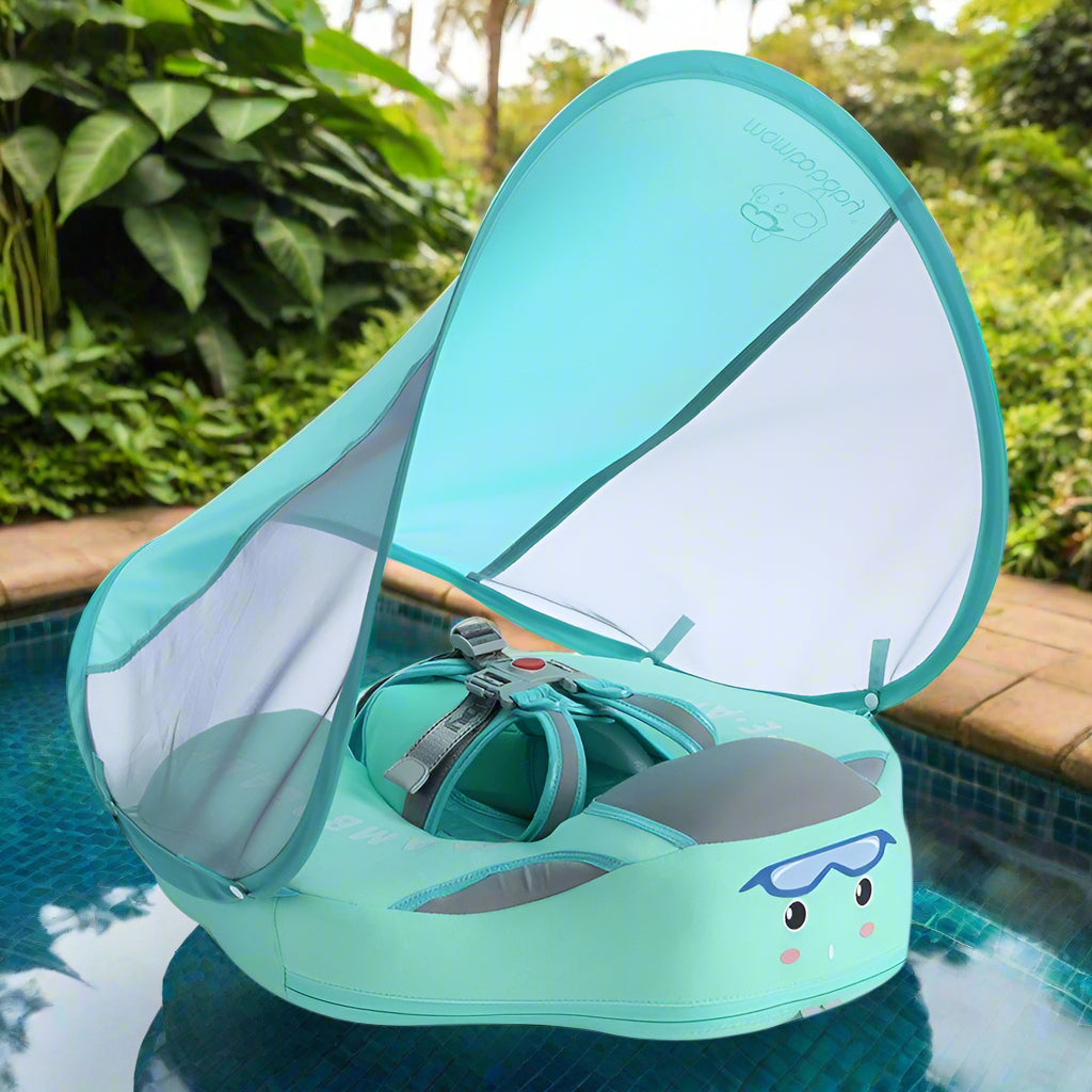 Bouée à Ombrelle Bébé Anti-UV – Siège Ergonomique Apprentissage Natation 6 Mois+ | TrioNest™ mon adorable bebe