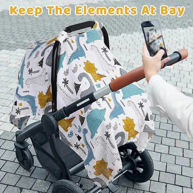 Couverture Pare-Soleil en Mousseline pour Bébé – Housse Poussette & Siège Auto TrioNest™