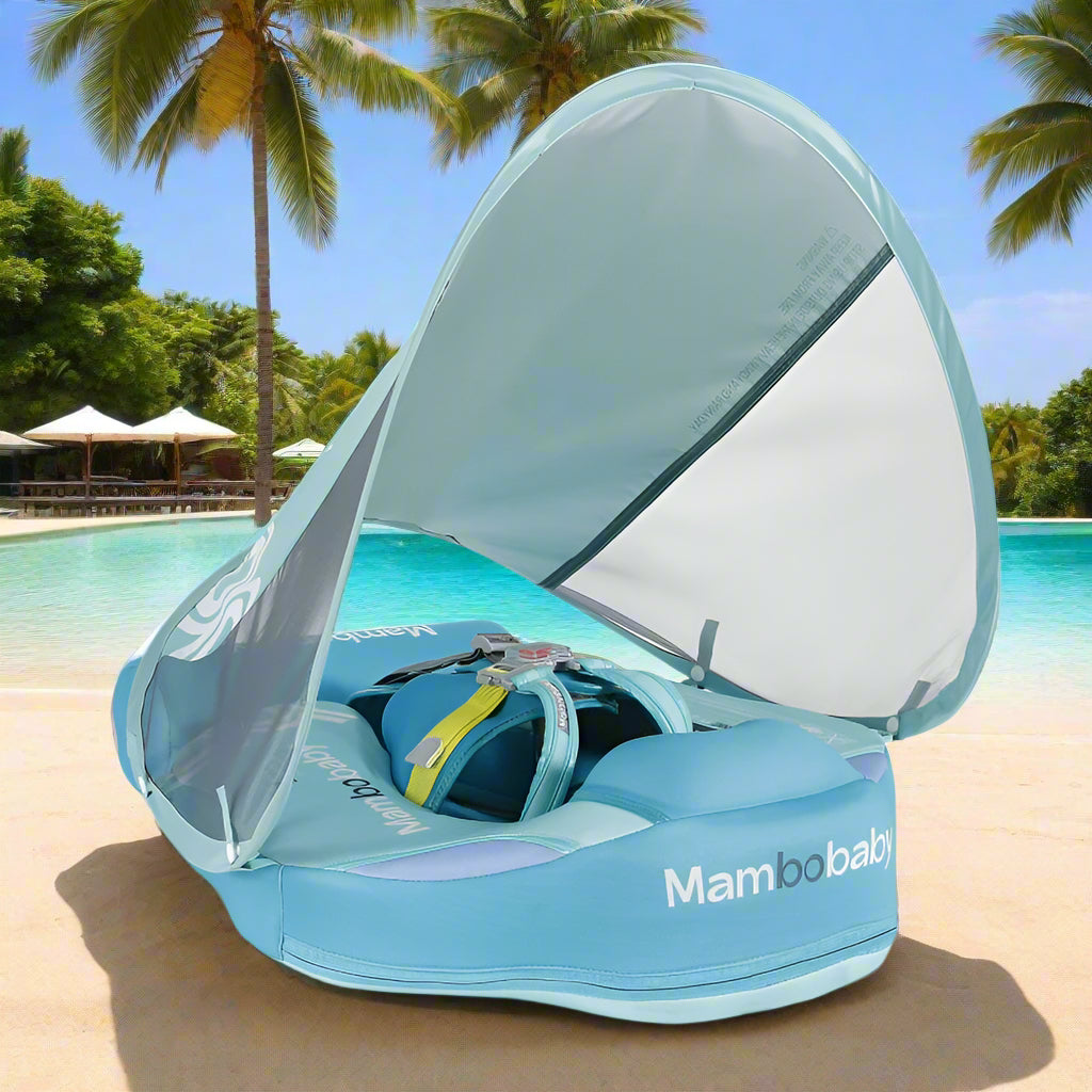 Bouée à Ombrelle Bébé Anti-UV – Siège Ergonomique Apprentissage Natation 6 Mois+ | TrioNest™ mon adorable bebe