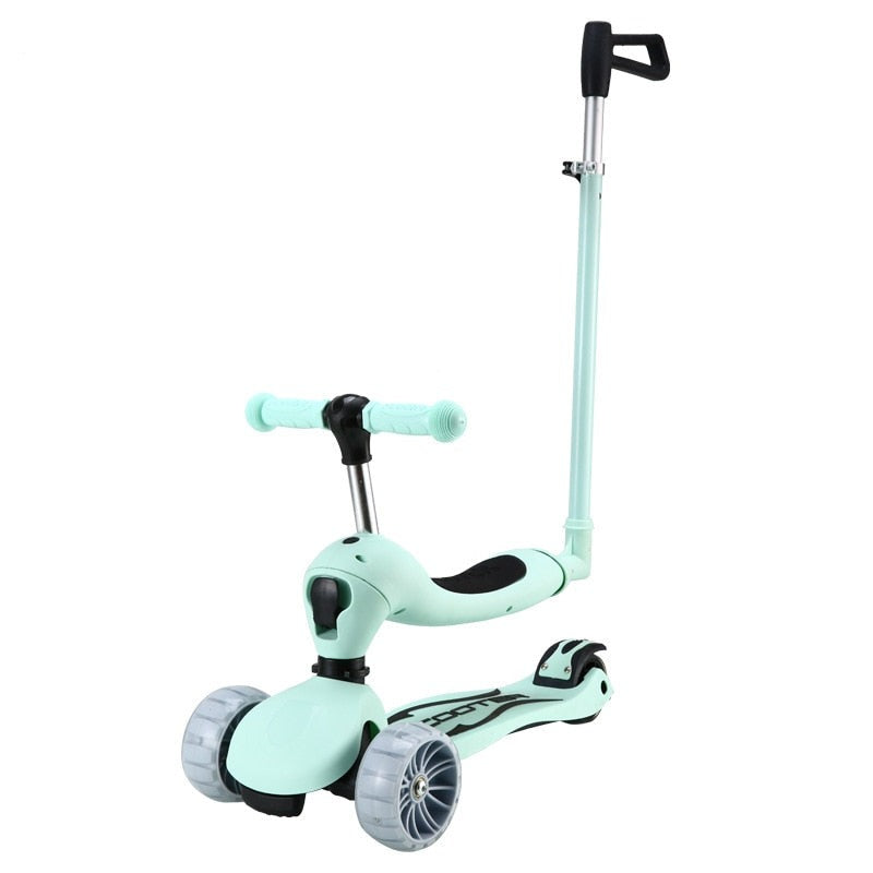 Trottinette Scooter Pliable 3 en 1 Enfants – Siège, Roues LED, Réglable 18 Mois-6 Ans, 50 kg | TrioNest™