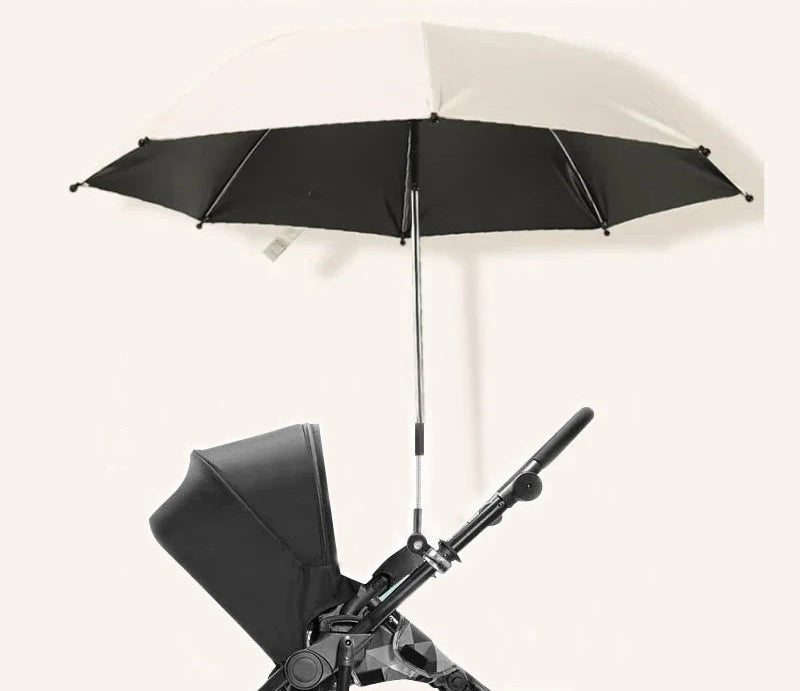 Parapluie Poussette Pliant Universel – Protection UV & Pluie, Rotation 360°, Parasol Bébé | TrioNest™