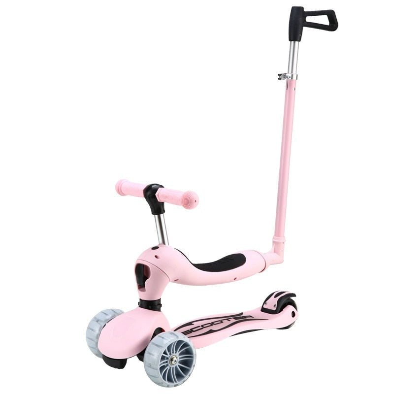 Trottinette Scooter Pliable 3 en 1 Enfants – Siège, Roues LED, Réglable 18 Mois-6 Ans, 50 kg | TrioNest™