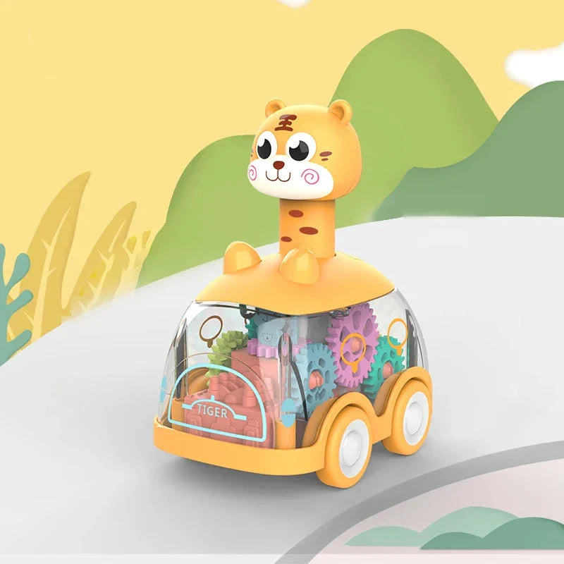 Voiture Lumineuse Bébé – Couleurs Changeantes, Veilleuse, Motifs Animaux, Stimule l'Imagination | GlowZoom by TrioNest™