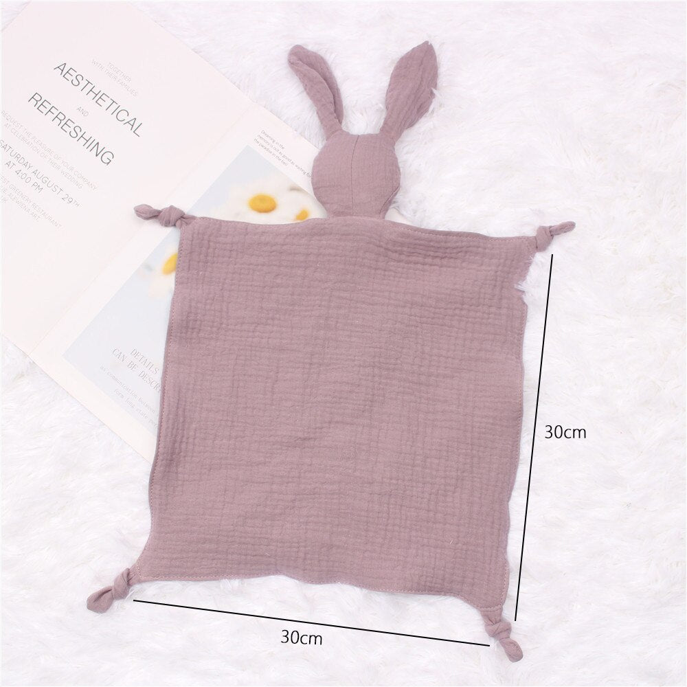 Doudou d'Apaisement Bébé CâlinNest™ – Peluche Motifs Animaux, Coton Bio Doux & Bavoir Intégré 0-12 Mois | TrioNest™